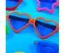 Needion - Turuncu Renk Mega Boy Jumbo Kalp Şekilli Parti Gözlüğü