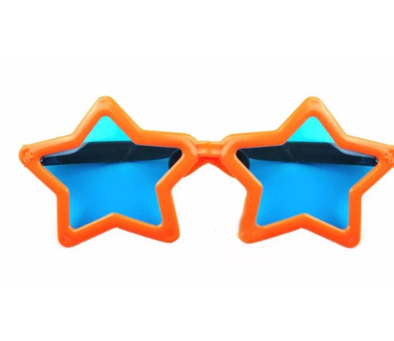 Needion - Turuncu Renk Mega Boy Megastar Yıldız Şekilli Parti Gözlüğü