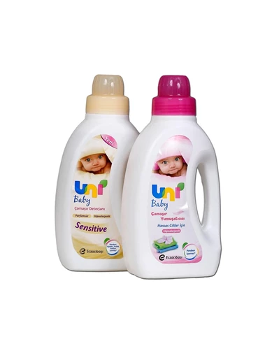 Needion - Uni Baby Sensitive Bebek Çamaşır Deterjanı 1500 ml + Bebek Çamaşır Yumuşatıcısı 1500 ml