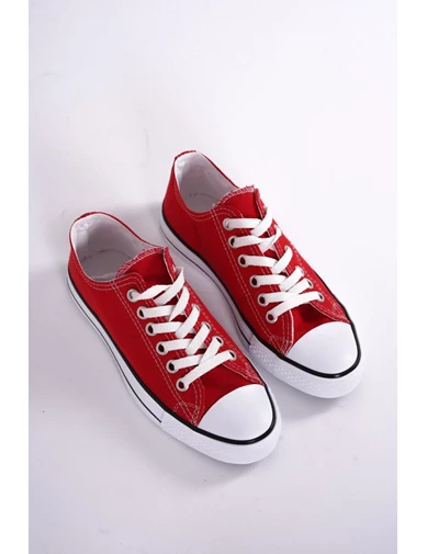 Needion - Unısex Kırmızı Keten Ayakkabı