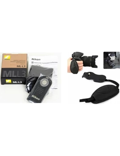 Needion - Utp Nikon D5300 Için Ml-L3 Kablosuz Uzaktan Kumanda + Hand Grip Elçik