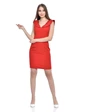 Needion - V Yaka Dantel Detaylı Kırmızı Kadın Abiye Elbise Kırmızı 36