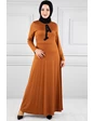Needion - Yelekli Tesettür Elbise Br20128 Kiremit L-XL 