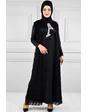 Needion - Yelekli Tesettür Elbise Br20128 Siyah L-XL 