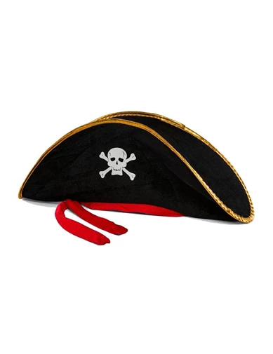 Needion - Yetişkin Boy Kadife Jack Sparrow Denizci Korsan Şapkası 50X20 CM