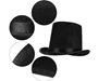 Needion - Yetişkinler İçin Siyah Renk Ringmaster Sihirbaz Şapkası Fötr Şapka