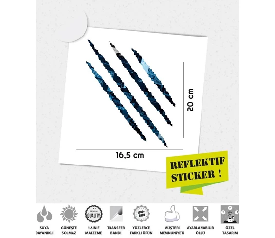 Needion - Yırtılma Efektli Elektro Claw Reflektörlü Sticker Çınar Extreme 