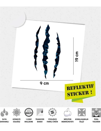Needion - Yırtılma Efektli Elektro Monster Reflektörlü Sticker Çınar Extreme 