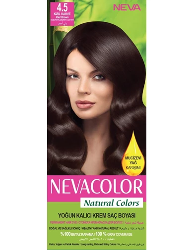 Needion - Zdelist Nevacolor Natural Colors Kalıcı Saç Boya Seti  4.5 Kızıl Kahve